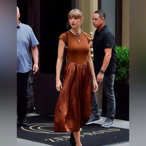 As Seen on Taylor Swift Brown Cap Sleeve Ancosti Dress - NWOT